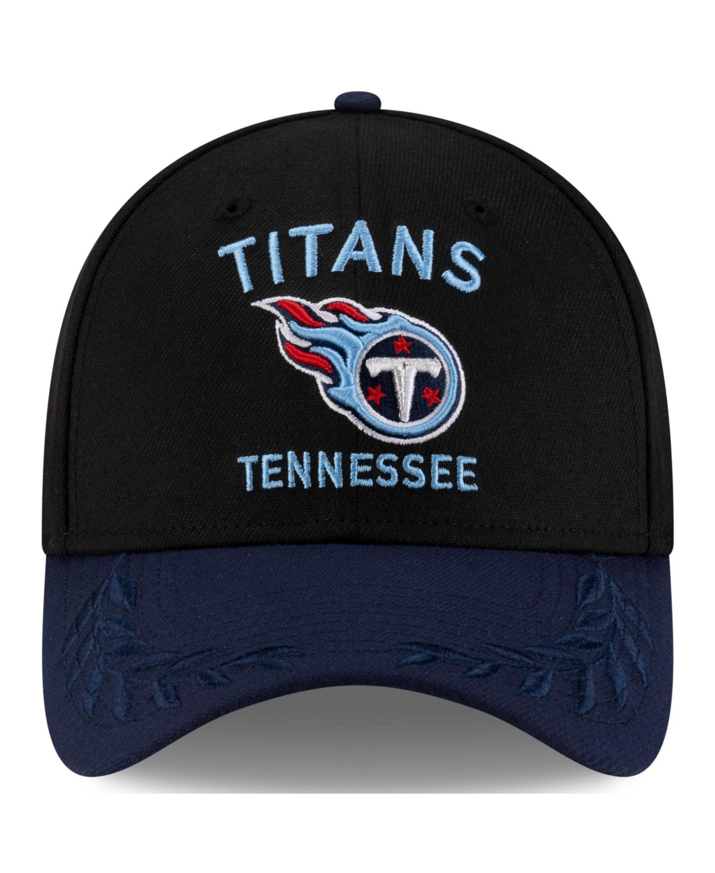 Мужская кепка New Era Black/Navy Tennessee Titans 2025 NFL Draft 39THIRTY Flex Hat — фото 4