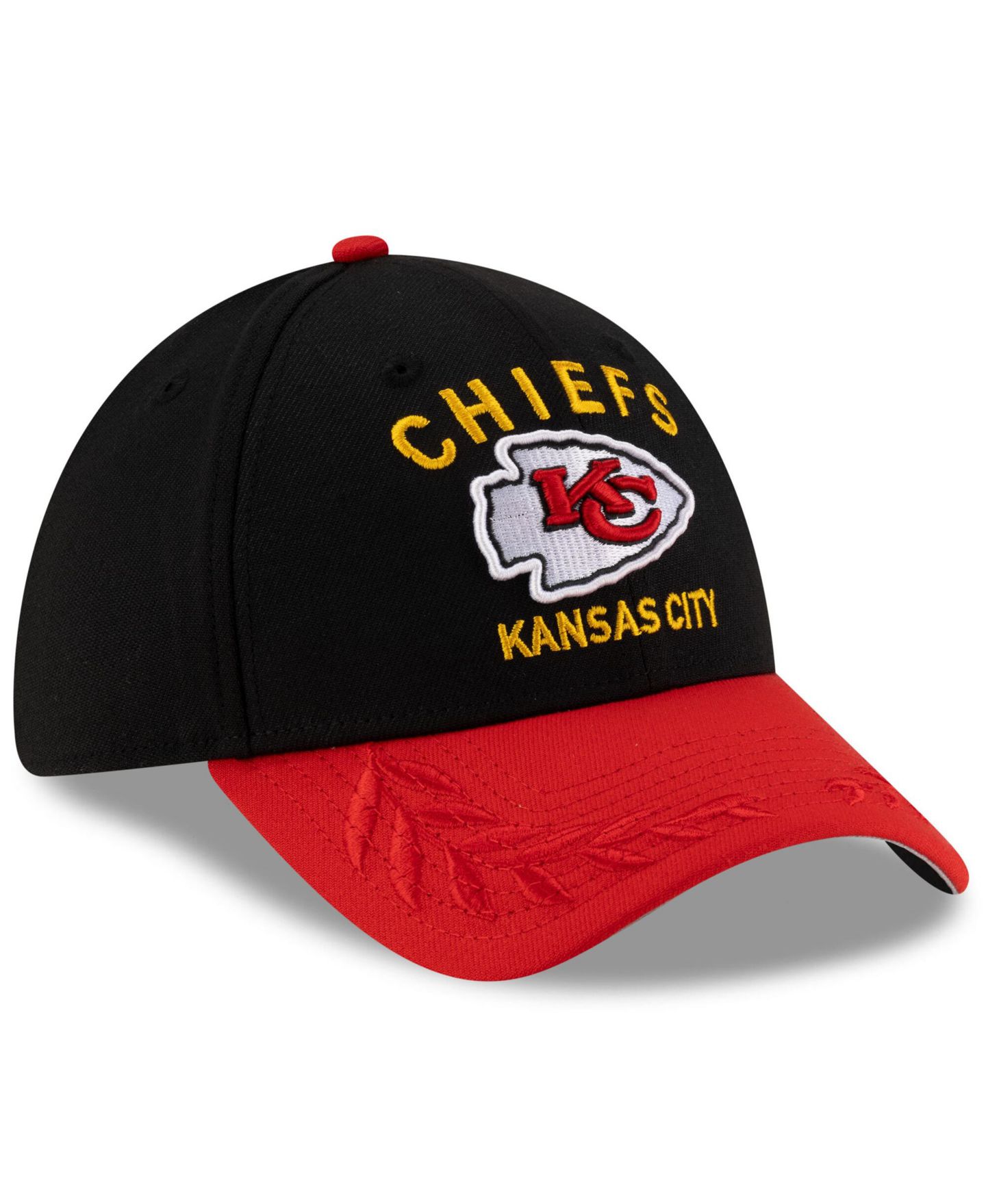Мужская кепка New Era Black/Red Kansas City Chiefs 2025 NFL Draft 39THIRTY Flex Hat — фото 5