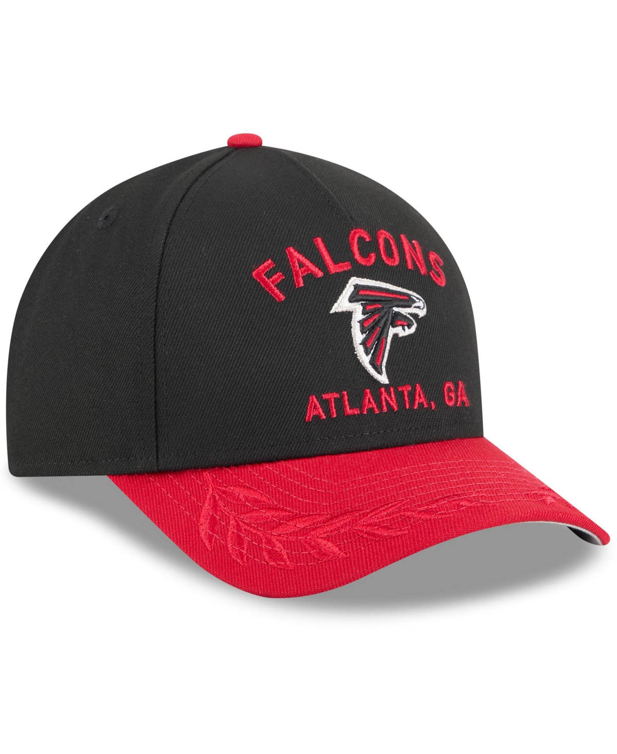 Shop New Era Men's Black/red Atlanta Falcons 2025 Nfl Draft 9forty A-frame M-crown Adjustable Hat In Black,red