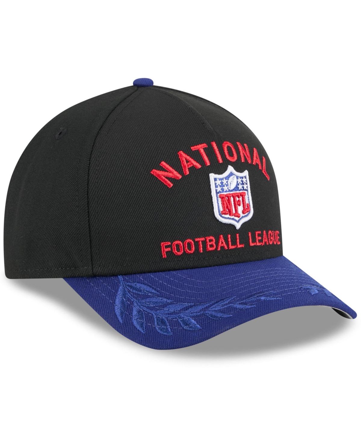 New Era Men's Black/navy Shield Merchandise 2025 Nfl Draft 9forty A-frame M-crown Adjustable Hat In Black,navy