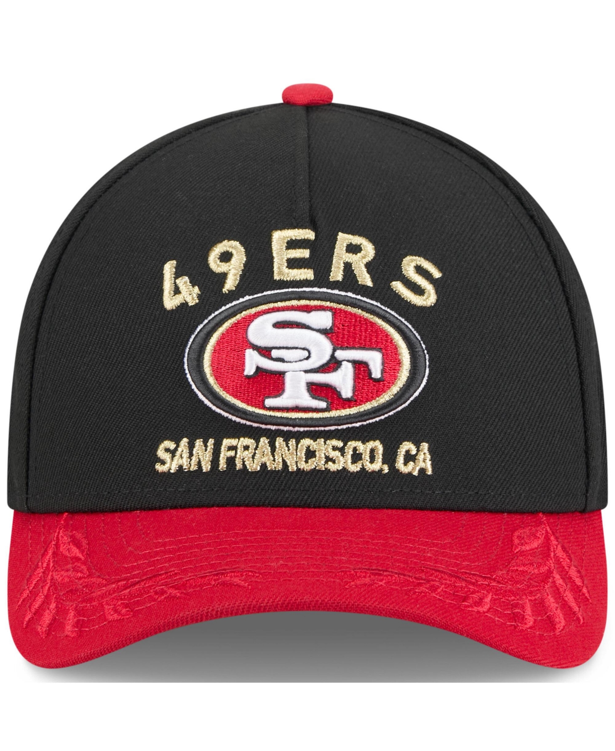 New Era Men's Black/scarlet San Francisco 49ers 2025 Nfl Draft 9forty A-frame M-crown Adjustable Hat In Black,scarlet