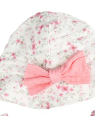 Baby Girls Floral-Print Bubble Romper & Hat, 2 Piece Set