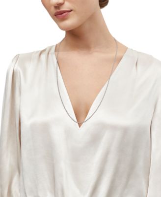 Polished Glitter Rope Link 22" Chain Necklace in 14k White Gold