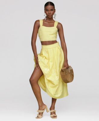 Women's Cotton Embroidered Midi Skirt