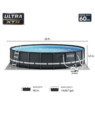26ft x 52in Above Ground Pool w/ Inflatable Loungers and Floating Cooler