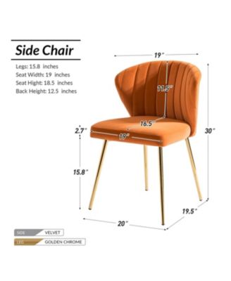 Set of 2  Polyester Velvet Modern Design, Upholstered  Milia Dining Chair