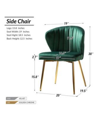 Set of 2  Polyester Velvet Modern Design, Upholstered  Milia Dining Chair