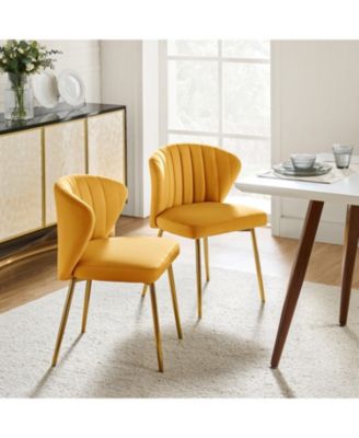 Set of 2  Polyester Velvet Modern Design, Upholstered  Milia Dining Chair