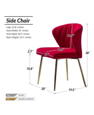 Set of 2  Polyester Velvet Modern Design, Upholstered  Milia Dining Chair