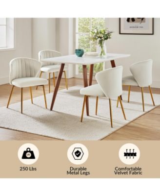 Set of 2  Polyester Velvet Modern Design, Upholstered  Milia Dining Chair