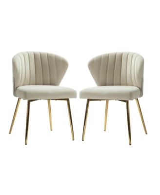 Set of 2  Polyester Velvet Modern Design, Upholstered  Milia Dining Chair