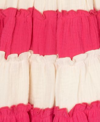 Baby Girls Flower Crochet Cotton Tiered Dress