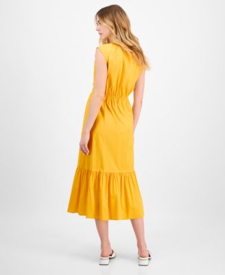 Women's Bow-Front Sleeveless Midi Dress