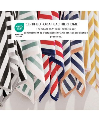 Oversized Cotton Stripe Border Beach Towel