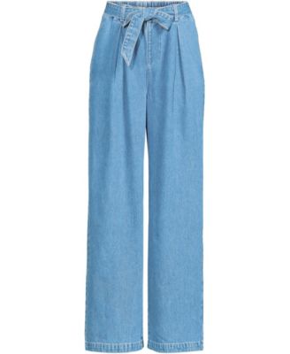 Women's High Ridge Twill Pull On Pleated Wide Leg Pants