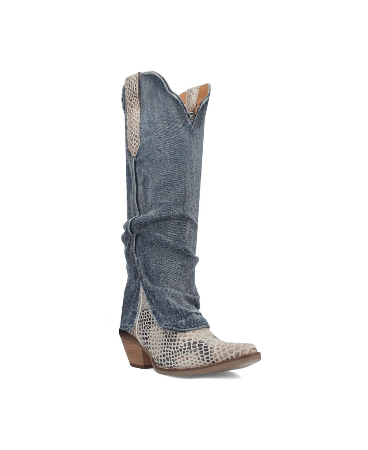 Women's Shabby Leather Boots - Blue
