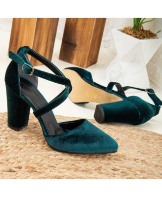 Sina Criss Cross High Block Heels