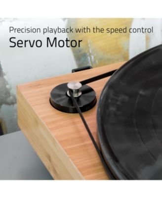 high-fidelity, Bluetooth-enabled, 90W Class D amplified vinyl turntable system with phono preamp, bookshelf speakers, OM10 cartridge.