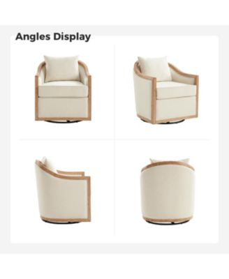 Wifred Farmhouse Rattan Solid Wood Armchair