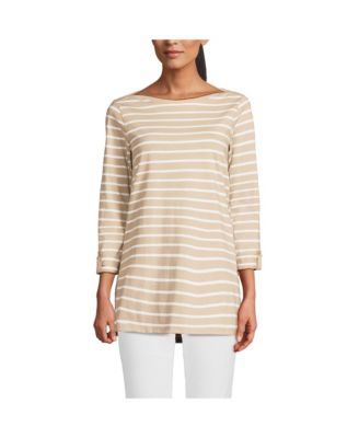 Women's Supima Cotton Adjustable 3/4 Sleeve Boatneck Tunic