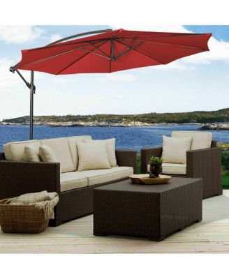 10' Hanging Umbrella Outdoor Patio Market Banana Umbrella Offset