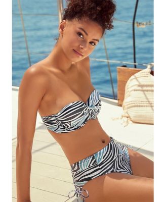 Women's Zebra Print Bandeau Bikini Swimsuit Top Bra Sizing