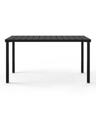 59" Iron Metal Outdoor Rectangular Patio Dining Table For 6