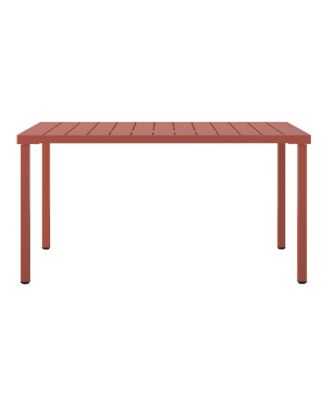59" Iron Metal Outdoor Rectangular Patio Dining Table For 6