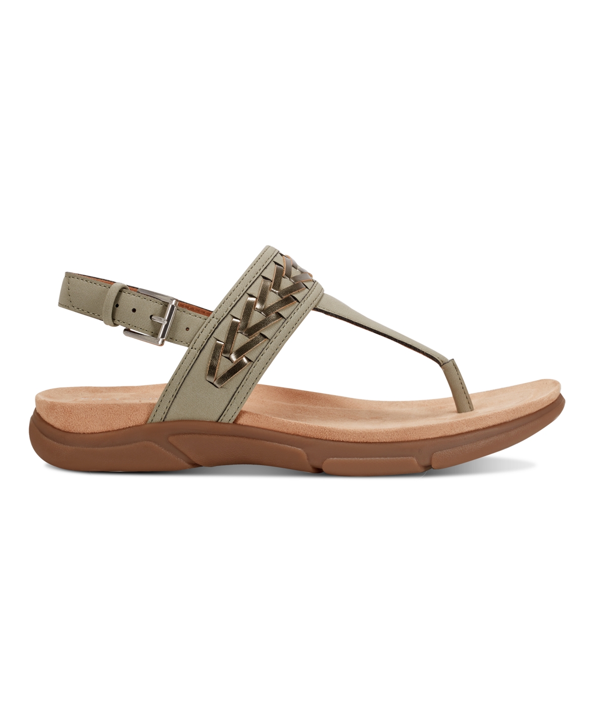 EASY SPIRIT WOMEN'S MONTE WOVEN T-STRAP FLAT SANDALS 