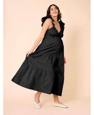 Maternity Ruffle Sleeve Tie-Back Maxi Dress - Motherhood