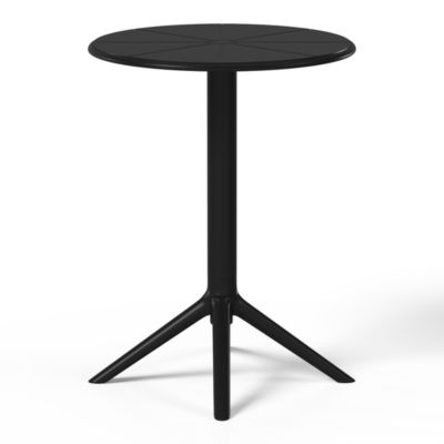 23.5" Outdoor Polypropylene Resin Round Patio Bistro Dining Table for 2