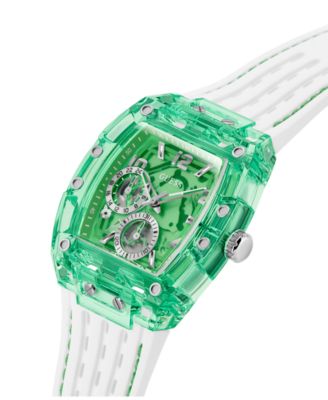Men's Multi-Function Green Silicone Strap Watch, 42mm