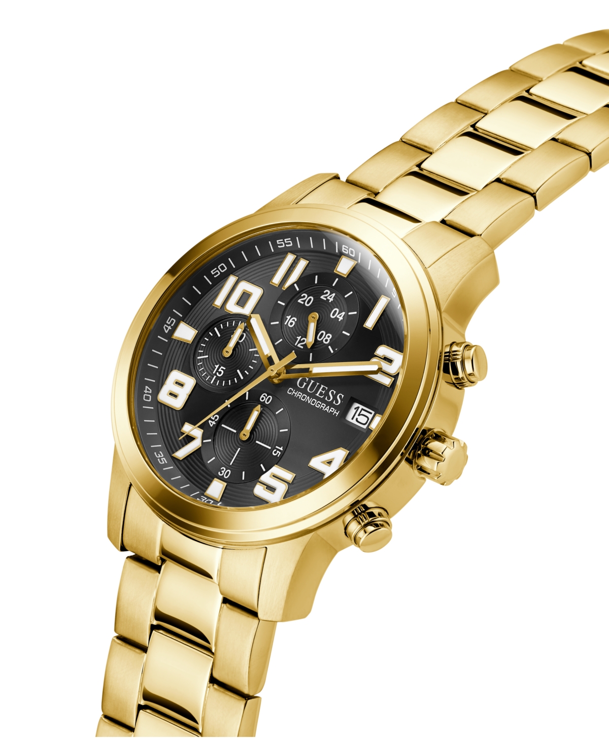 Guess Men's Chronograph Gold-tone Stainless Steel Watch, 44mm In Gold-tone