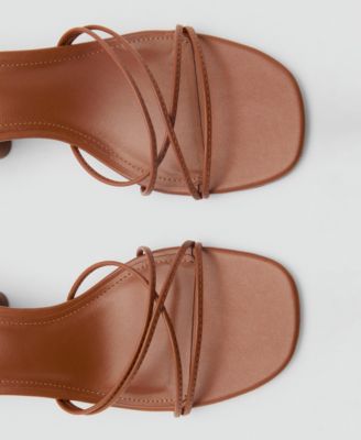 Women's Crossed Strap Heeled Sandals