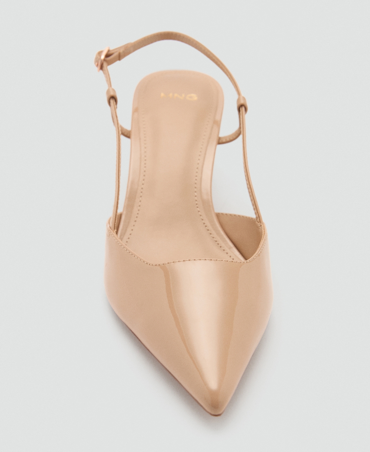 Mango Women's Patent Leather Effect Heeled Shoes In Nude