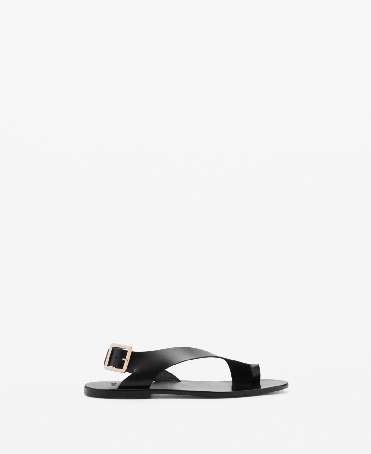 Shop Mango Women's Cross Strap Leather Sandals In Black