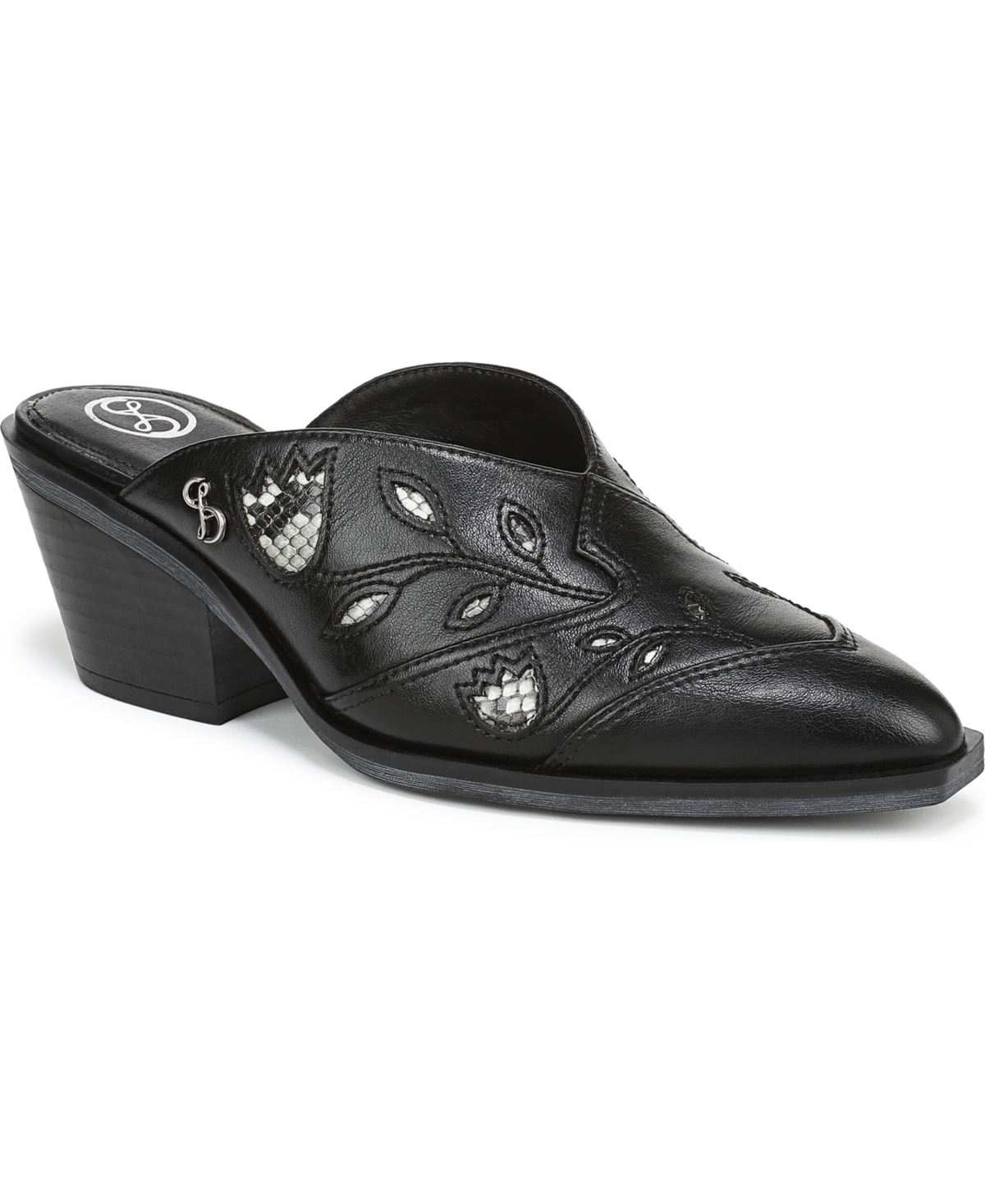 Women's Floren Western Block Heel Mules - Black