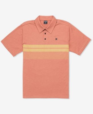 Men's Printed Stripe Slub Short Sleeve Polo Shirt