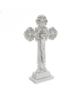 Off White Polyresin Holy Cross Jesus Crucifix 1.6-Feet Tall Statue