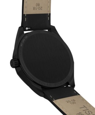 Men's Swiss PRC 100 Solar Quartz Black-Tone Stainless Steel Bracelet Watch 39mm