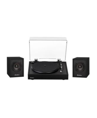 Montrose, Upgradable Vinyl Record Player with Huntley, Powered Bluetooth Bookshelf Speakers, 3" Driver, for Warm Natural Sound