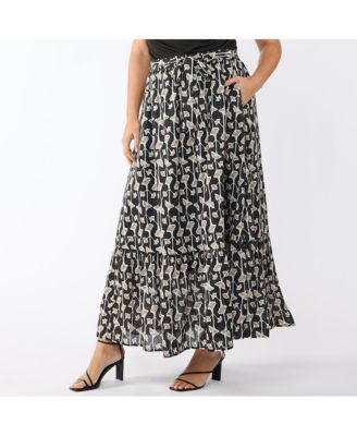 Plus Size Sea Lily Tiered Skirt