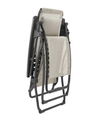 Reclining Steel Zero Gravity Chair with Cushion for Lawn Deck and Poolside