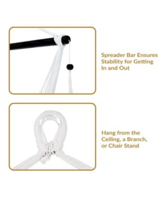 Caribbean Style Extra Large Hanging Rope Hammock Chair Swing for Backyard and Patio