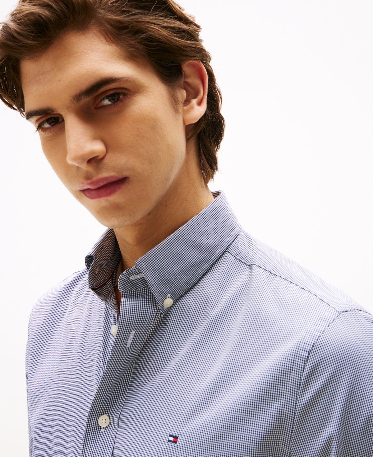 Tommy Hilfiger Men's Regular-fit Gingham Performance Shirt In Blue