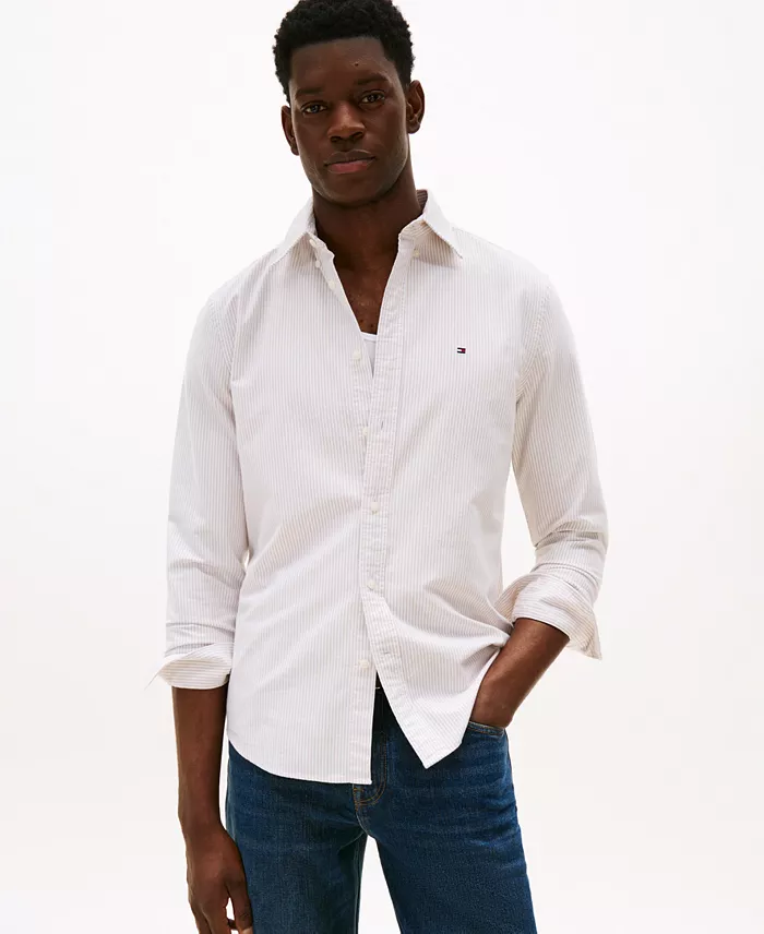 Men's Regular-Fit Striped Heritage Oxford Long-Sleeve Shirt - thumbnail 10