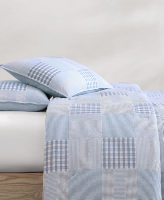 Tommy Hilfiger Hamptons Patchwork Cotton Comforter Set In Blue