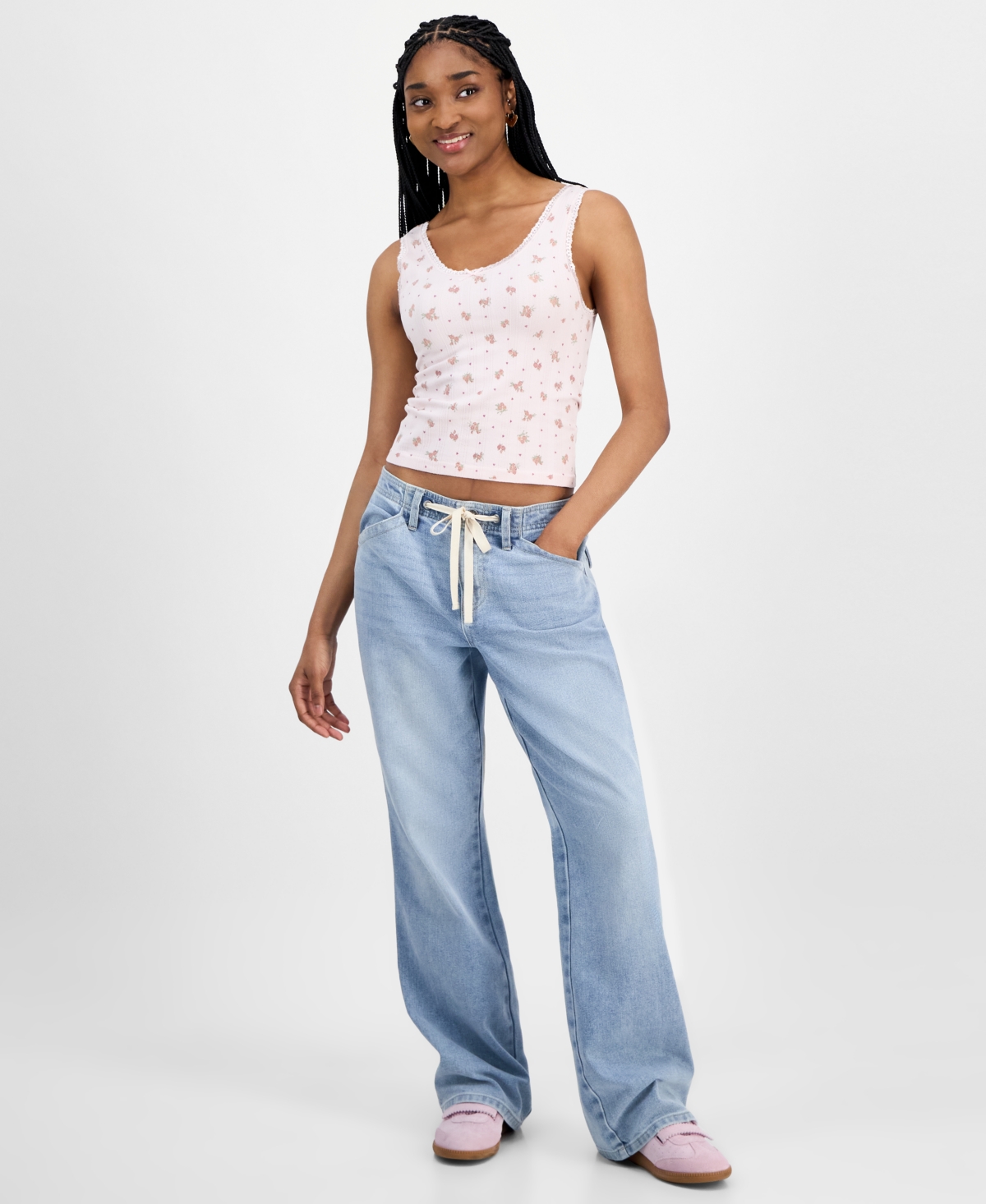 Juniors' Drawstring Bootcut Jeans - Hortensia