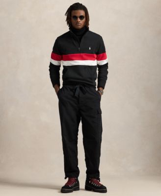 Men's Striped Interlock Quarter-Zip Pullover