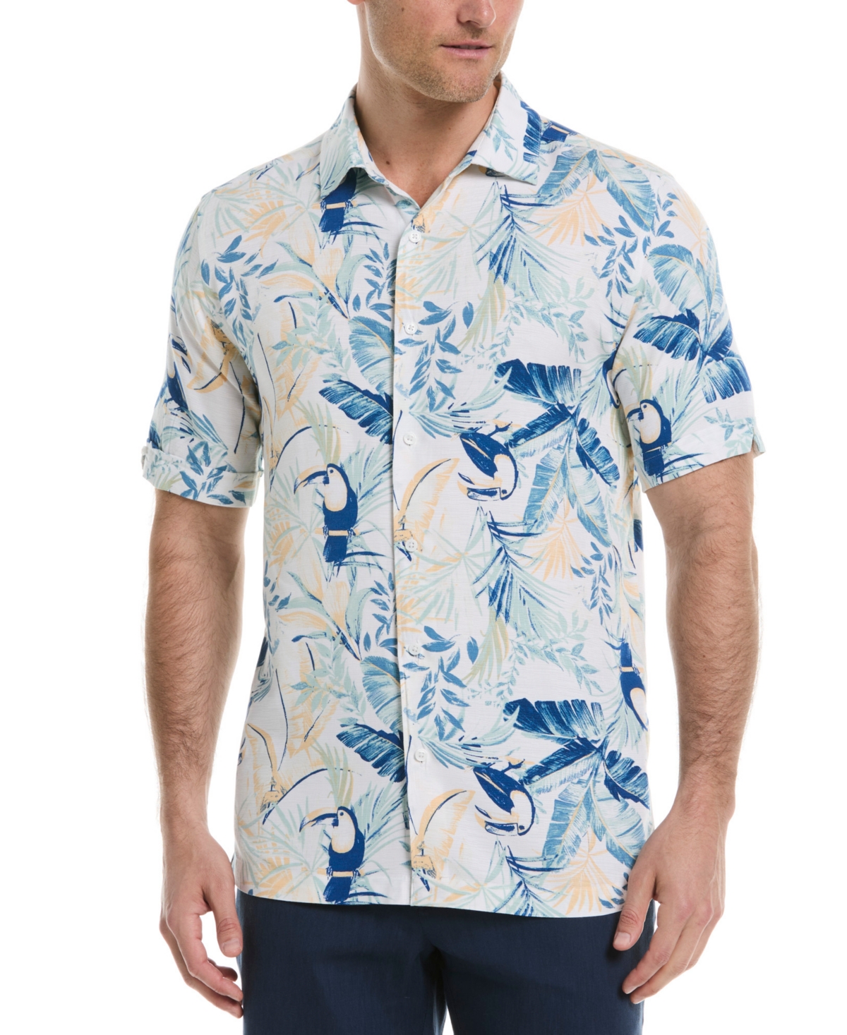 Men's Toucan-Print Shirt - Brilliant White